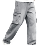 Denim Cotton Cargo Jeans || Stretchable Baggy Fit || High Waist Loose Cargos for Men with Box Pockets || Stylish Gen-Z Streetwear