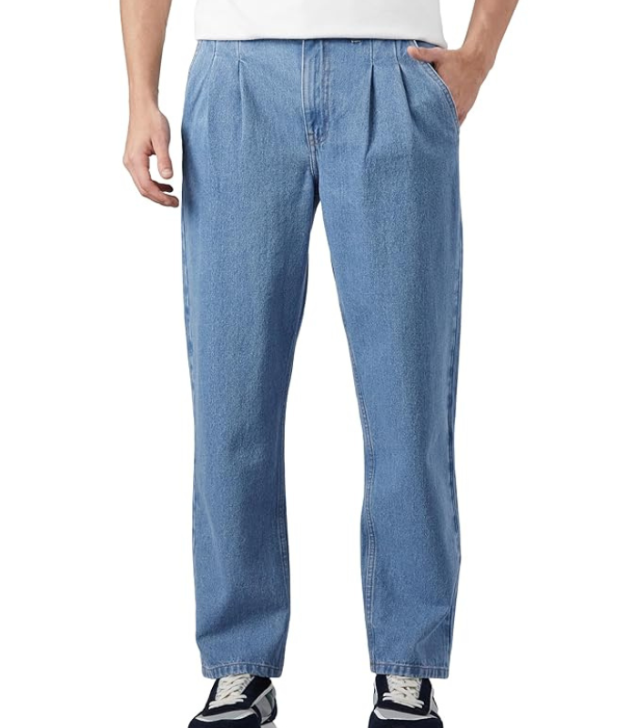Jeans (36) Symbol Men Men's Pleated Baggy Fit Cotton Jeans | Mid Rise | Loose & Relaxed | Oversized Jeans Pant - Image 1