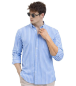 U TURN Men's Casual Printed Striped Stylish Latest Formal Shirt for Men
