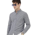 Men's Casual Printed Striped Stylish Latest Formal Shirt for Men