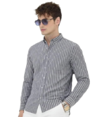 Men's Casual Printed Striped Stylish Latest Formal Shirt for Men