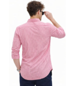 Men's Casual Printed Striped Stylish Latest Formal Shirt for Men Pink - Image 2