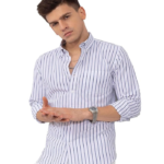Men's Casual Printed Striped Stylish Latest Formal Shirt