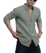 Men's Solid Linen Cotton Shirt | Casual | Plain | Full Sleeve | Summer-Regular Fit| Men Stylish Shirt | Everyday Formal Wear