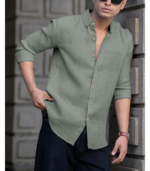 Men's Solid Linen Cotton Shirt | Casual | Plain | Full Sleeve | Summer-Regular Fit| Men Stylish Shirt | Everyday Formal Wear - Image 2