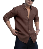 Linen Cotton Shirt | Casual | Plain | Full Sleeve | Summer-Regular Fit| Men Stylish Shirt | Everyday Formal Wear
