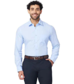 Men's Slim Fit Pure Cotton Structure Pattern Semi Cutaway Collar Full Sleeve Formal Shirt