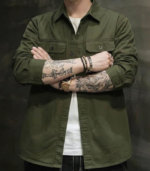 Men’s Casual Shirt Jacket for Men | Lightweight 100% Cotton Overshirt | Full Sleeve Utility Shacket with Pockets | Stylish for Everyday Wear | Full Sleeve Button Down Shirt - Image 2