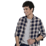 The Indian Garage Co Men Regular Fit Checkered Full Sleeves Cutaway Collar Casual Shirt