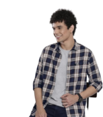 The Indian Garage Co Men Regular Fit Checkered Full Sleeves Cutaway Collar Casual Shirt