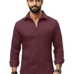 INKAST Men's Regular Fit Button Down Dress Shirts Textured Long Sleeve Casual Hawaiian Shirt