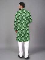 Green Cotton Blend Men's Regular Kurta ( Pack of 1 ) - Image 2