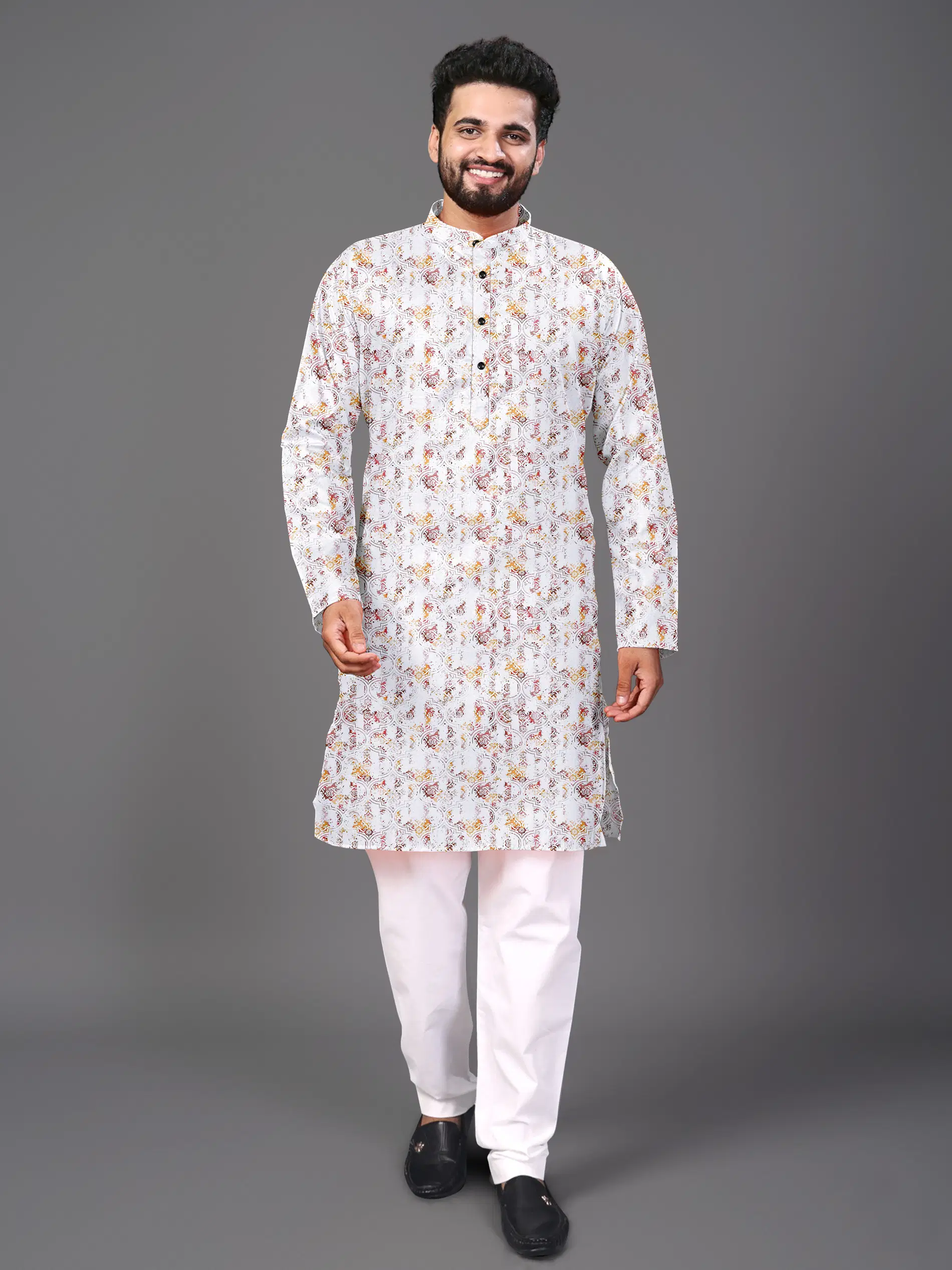 LAXBON-White-Cotton-Blend-Men-SDL231577231-1-375dc.webp White Cotton Blend Men's Regular Kurta ( Pack of 1 ) - Image 1
