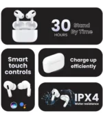 Life Like Bluetooth Earbuds Earphone A10 Pro 2 Touch In Ear TWS White - Image 2