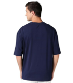 Men's Oversized Casual Stylished Printed Cotton Blended Round Neck T-Shirt - Image 2