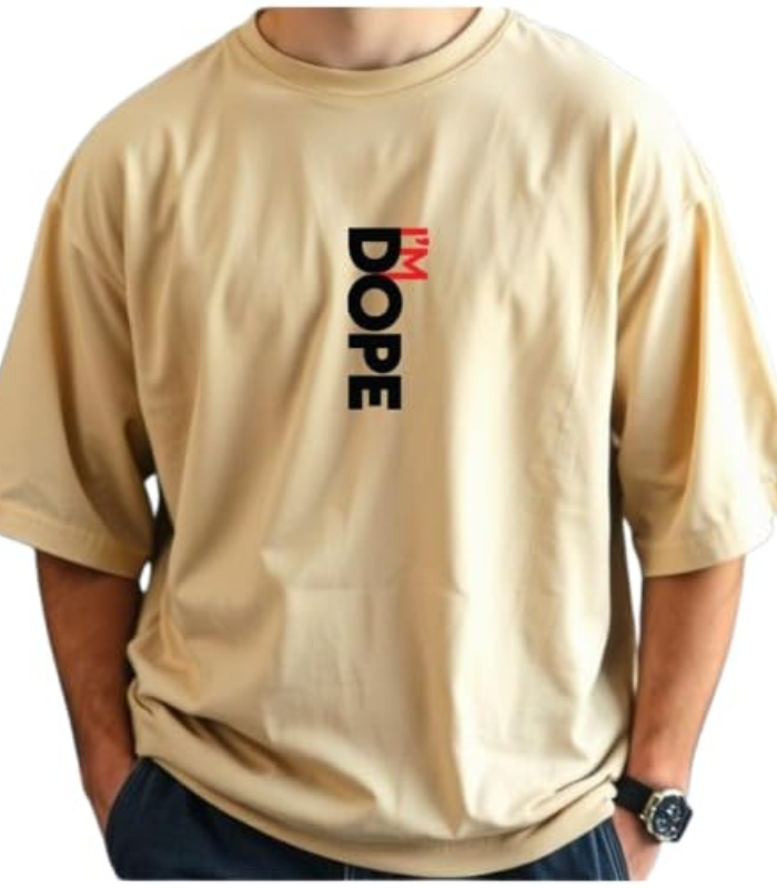 Mans Tshirt (14) Men's Oversized Casual Stylished Printed Cotton Blended Round Neck T-Shirt - Image 1