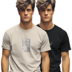 Trendy Printed Cotton Blend Crew Neck/Round Neck Half Sleeve Tshirt for Men- Pack of 2