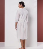 Myx Women's Schiffli Embroidery Ethnic Dress | Fit and Flare | Knee Length (Available in Plus Sizes) - Image 2