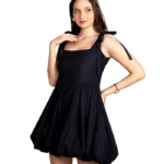 Navy Blue Corset Dresses for Women | Solid Pattern | Square Neck | Sleeveless and Above Knee Length | Flared Cut | Cotton Dress for Women | Casual Wear | Pack of 1