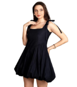 Navy Blue Corset Dresses for Women | Solid Pattern | Square Neck | Sleeveless and Above Knee Length | Flared Cut | Cotton Dress for Women | Casual Wear | Pack of 1