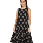 Myx Women's Rayon Knee-Length A-Line Dress (Available in Plus Sizes)