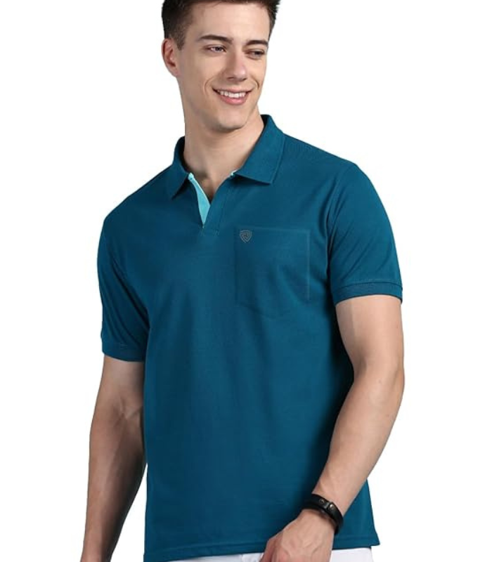 Mans Tshirt (4) Cozi Men's Half Sleeve Soild Casual Regular Fit T-Shirt with Chest Pocket | Polo Tshirt for Men - Image 1