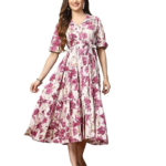 Stylum Women's Floral Printed Cotton Flared Dress