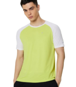 Men's Solid Regular Fit Sports Stretch T-Shirt | Round Neck | Raglan Sleeve | Moisture-Wicking | Activewear | Running | Gym | Plain (Available in Plus Sizes)