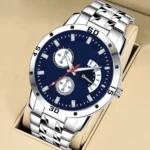 Shivark Silver Metal Analog Men's Watch