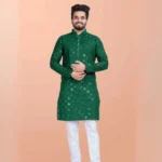 Valaki Green Cotton Blend Men's Regular Kurta ( Pack of 1 )