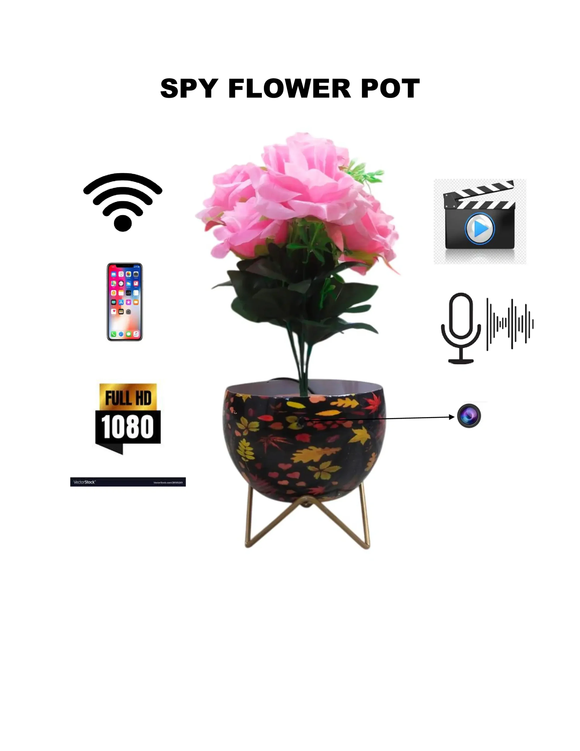 Vizio-VIZIO-SPY-FLOWER-POT-SDL124399338-1-4eef3-scaled-1.webp Vizio VIZIO SPY FLOWER POT Wi-Fi Others 1080 Camera (Copy) - Image 1